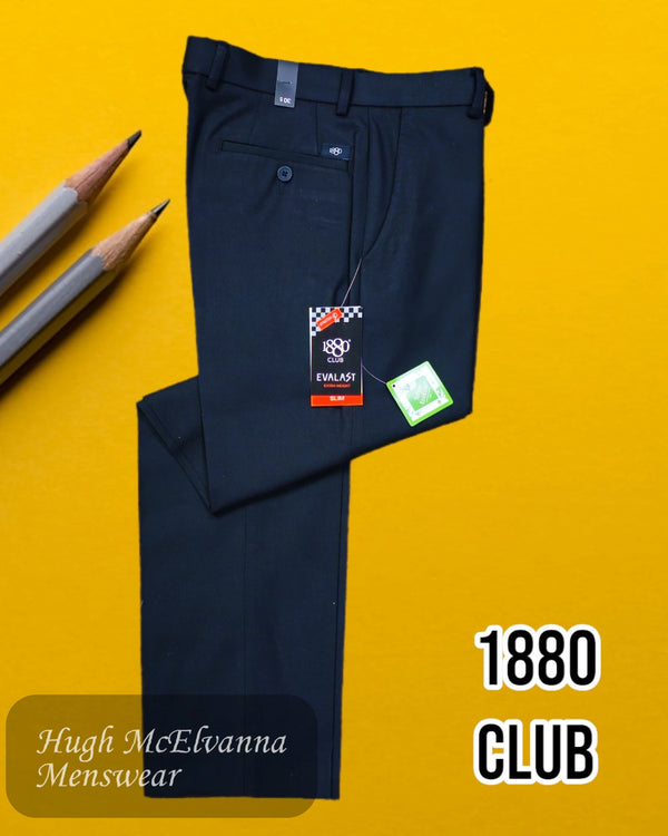 1880 Club Black Slim Stretch Trouser - 72200/00