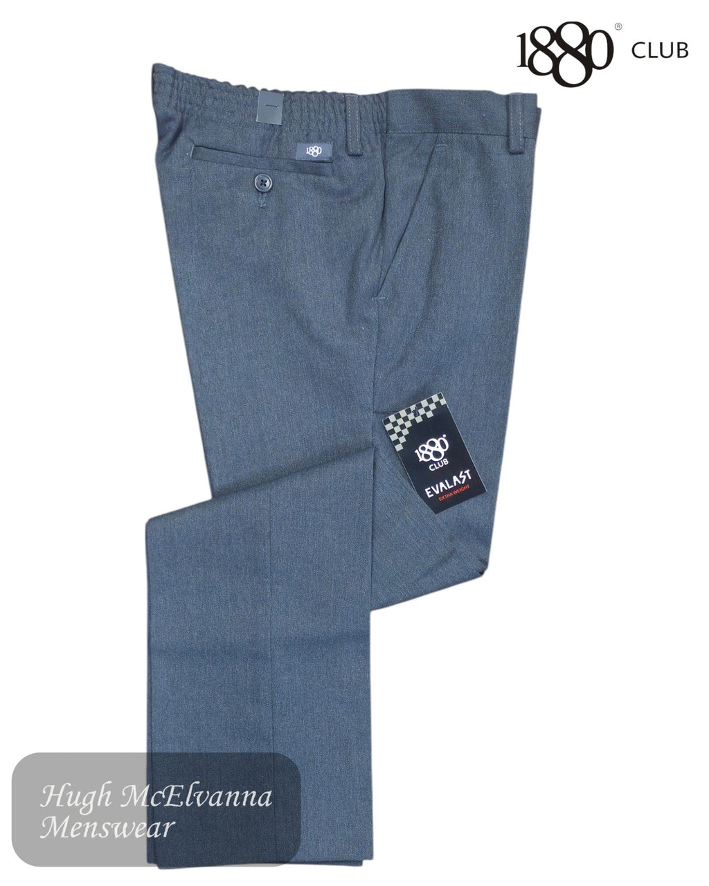 1880 Club Grey PLUS FIT SLIM FIT Trouser - 62763/05 - Hugh McElvanna Menswear