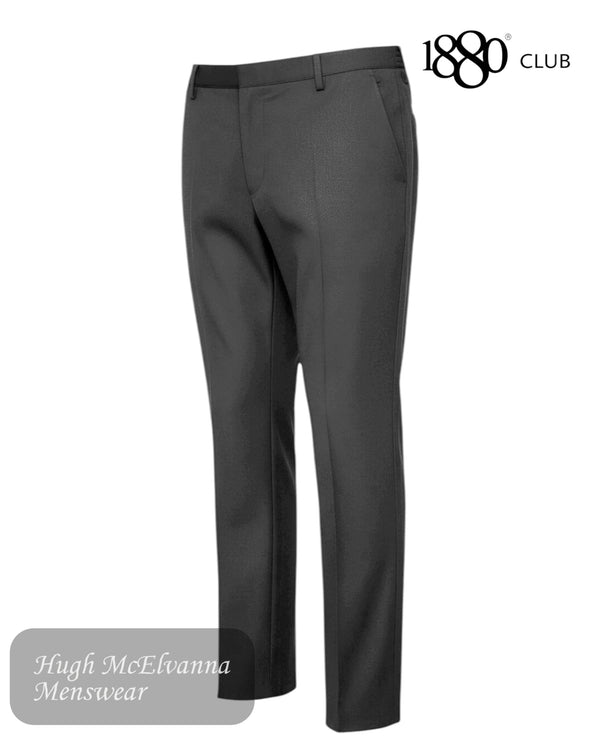 1880 Club grey plus fit elastic waist school trousers; Boys charcoal slim leg school trousers with elasticated waist; 1880 Club 62763/05 plus fit trousers.