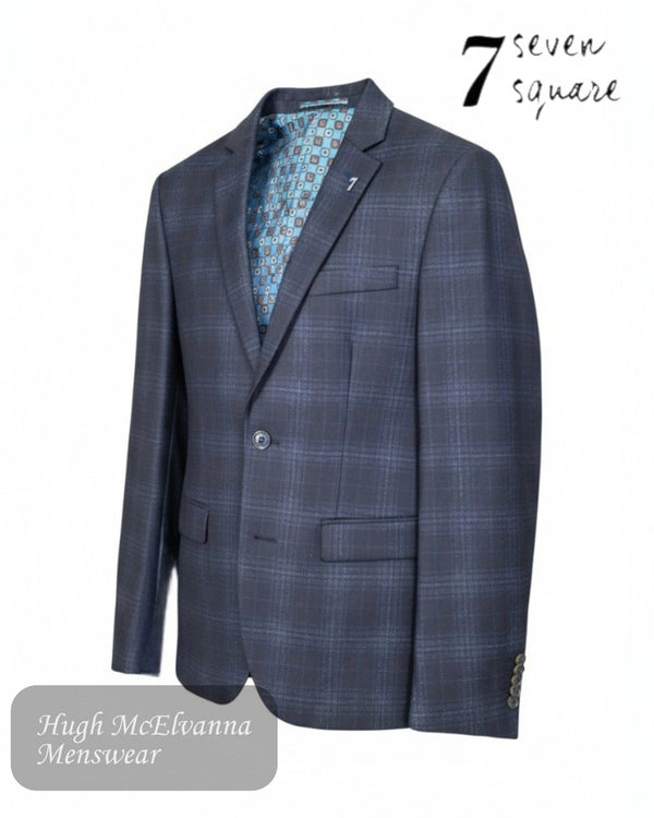 7 Square Navy Check Jacket | 3753700/294 - Hugh McElvanna Menswear