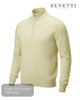 Benetti Julius 1/4 zip stone cotton pullover for men with funnel neck and contrast trim.