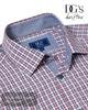 Red and blue checkered shirt with DG's Drifter label on a white background