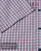 Red and white checkered shirt with black buttons, featuring 'DG's Drifter' branding.