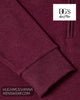 Close up shot of ribbed sleeve cuff on DG's Drifter claret red sweatshirt