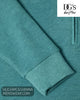 Close up shot of ribbed sleeve cuff on DG's Drifter green sweatshirt