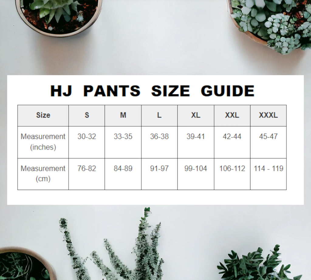 HJ pants size guide
