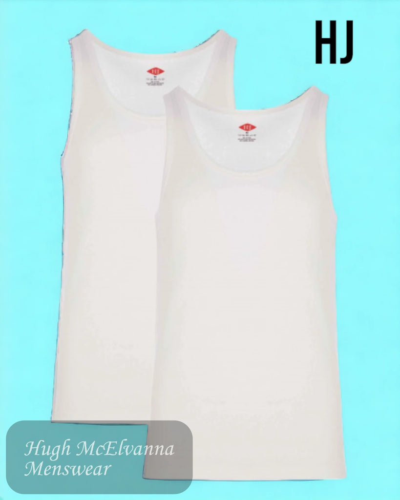 HJ white (Twin Pack) Cotton Rich Thermal Vest