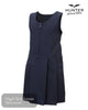 Close up of double box pleats on Hunter girls navy school pinafore.