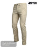 Beige pants on a white background with 'Meyer' branding.