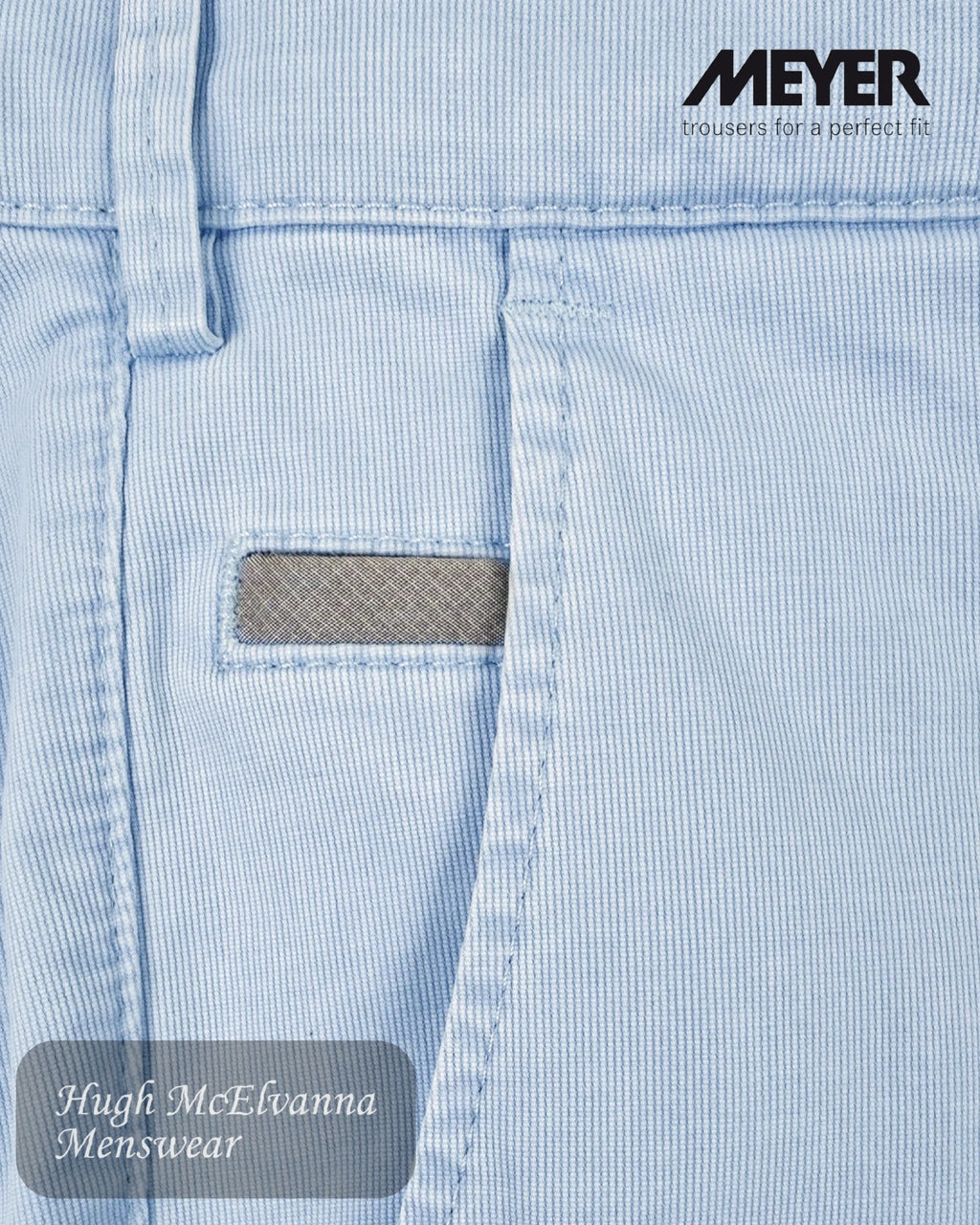 Meyer Roma 5080/2 close up of pocket detail and fabric