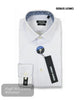 White dress shirt with floral trim collar and Remus Uomo branding on a white background