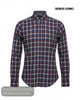 Ghost mannequin studio display of Remus Uomo 13580/67 long sleeve burgundy check shirt with button-down collar