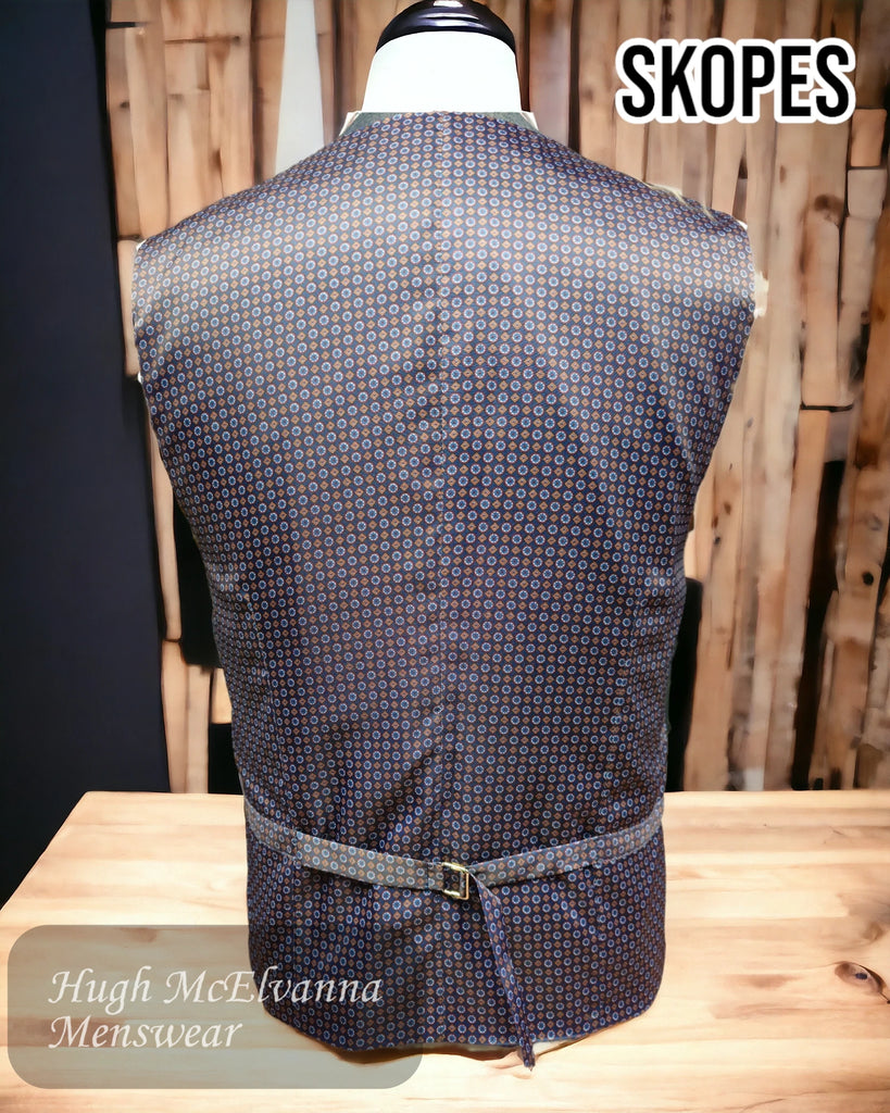 Skopes EDGAR Steel Grey Suit Waistcoat - Back lining detail