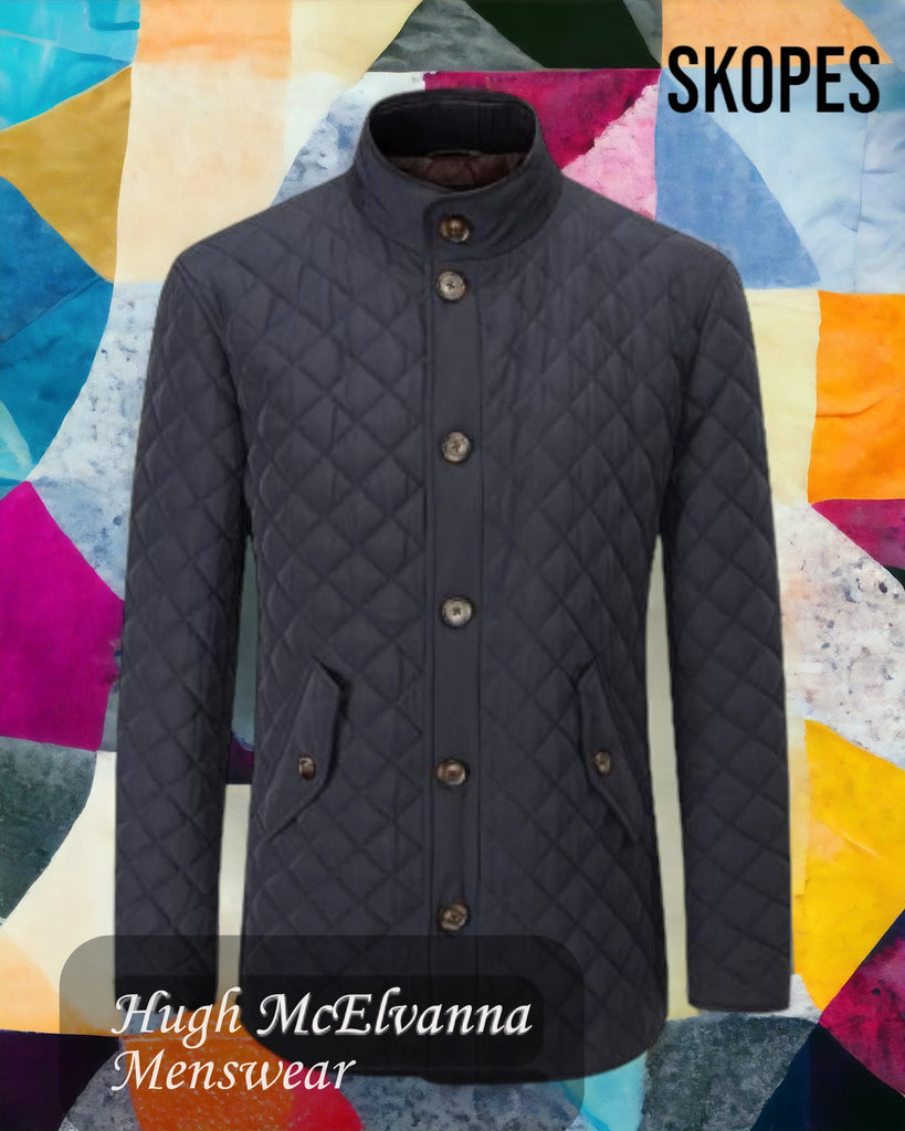 PEMBRIDGE Navy Quilted Car Coat by Skopes