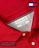 Close up of collar and internal neckline details showing Tommy Hilfiger 1985 collection label