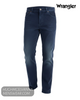Front 3D ghost mannequin view of Wrangler Greensboro mood indigo blue straight leg corduroy jeans
