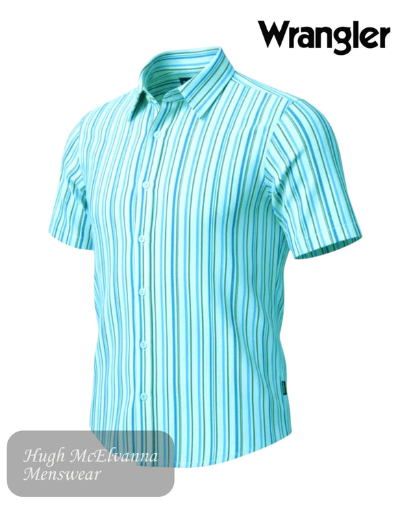 Striped shirt with 'Wrangler' branding on a white background