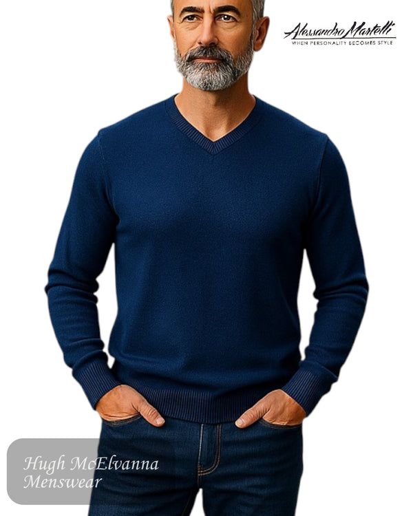 Alessandro Martelli Men’s V - Neck Sweater by Swallow - Hugh McElvanna Menswear