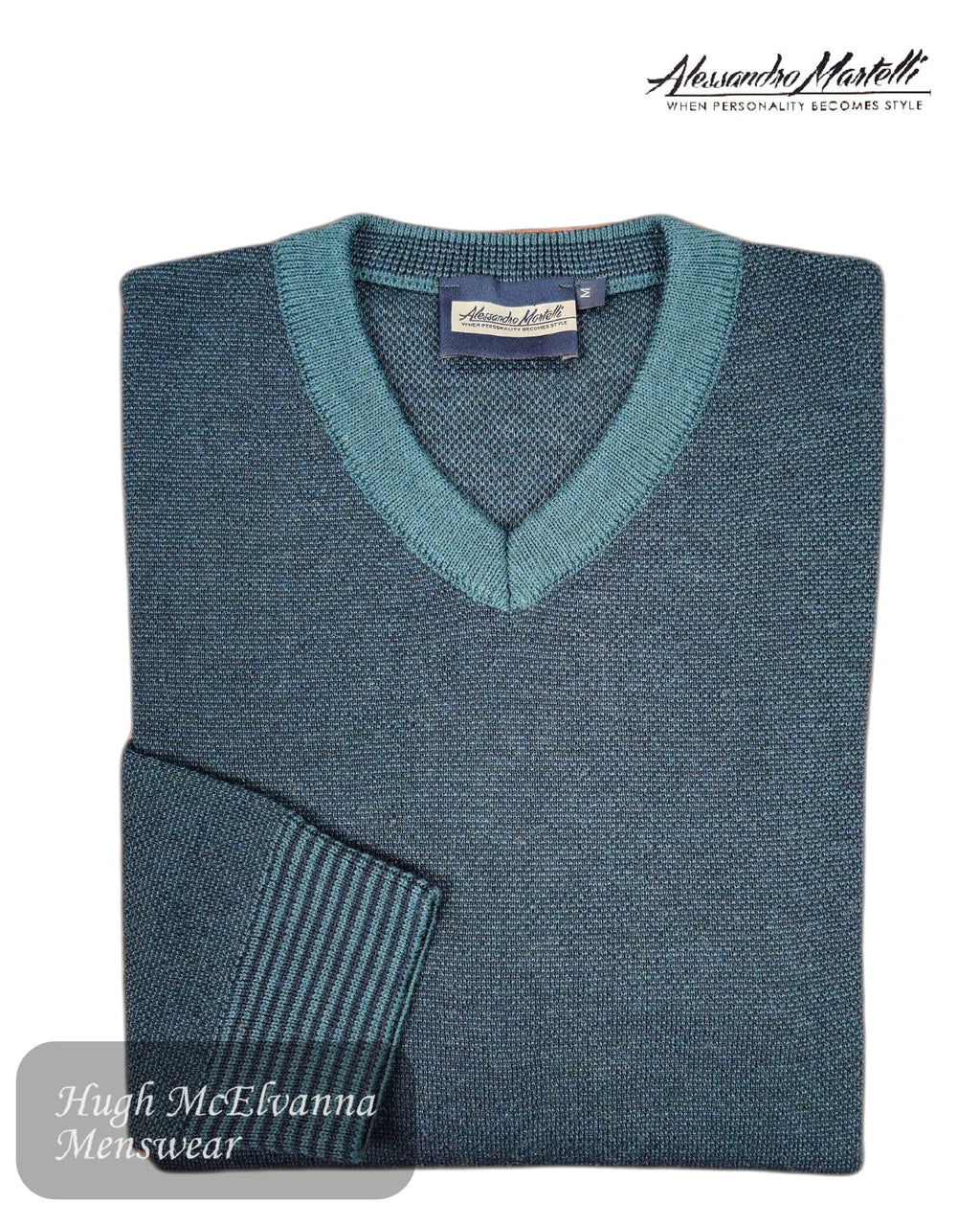 Alessandro Martelli Men’s V - Neck Sweater by Swallow - Hugh McElvanna Menswear