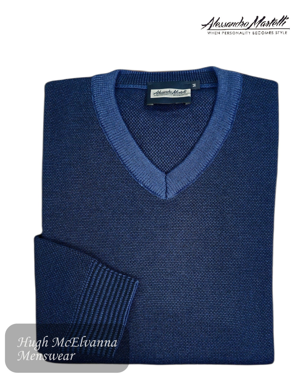 Alessandro Martelli Men’s V - Neck Sweater by Swallow - Hugh McElvanna Menswear