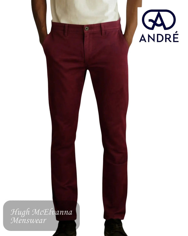 Andre TRENT Burgundy Chino - Hugh McElvanna Menswear