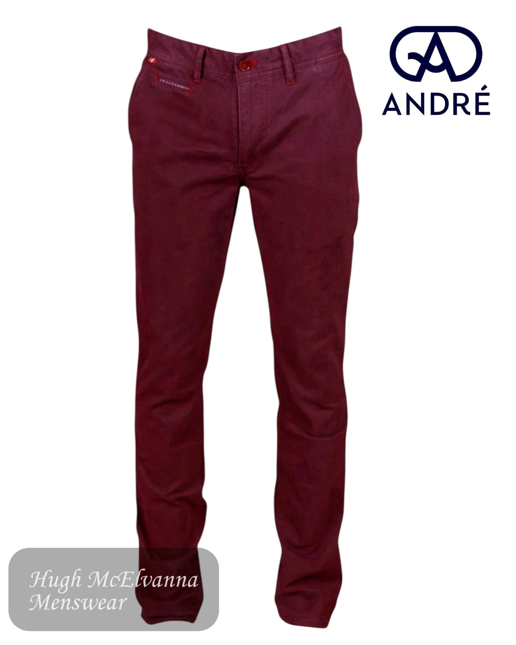 Andre TRENT Burgundy Chino - Hugh McElvanna Menswear