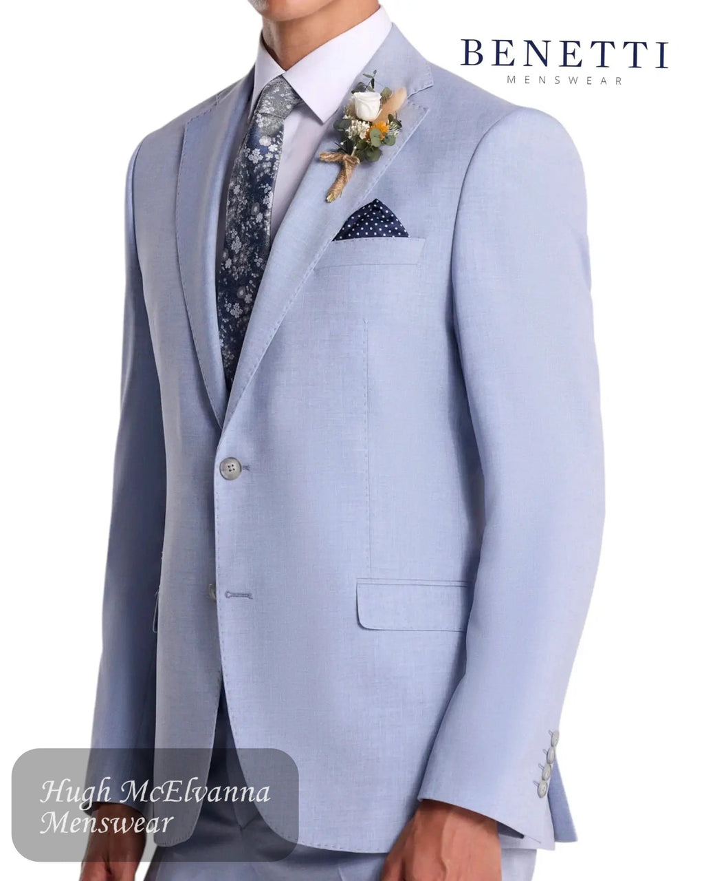 Benetti Albert Blue 3 Piece Suit - Hugh McElvanna Menswear