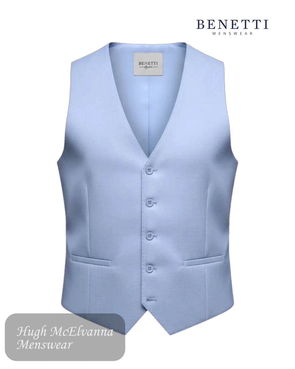 Benetti Albert Sky Waistcoat - Hugh McElvanna Menswear