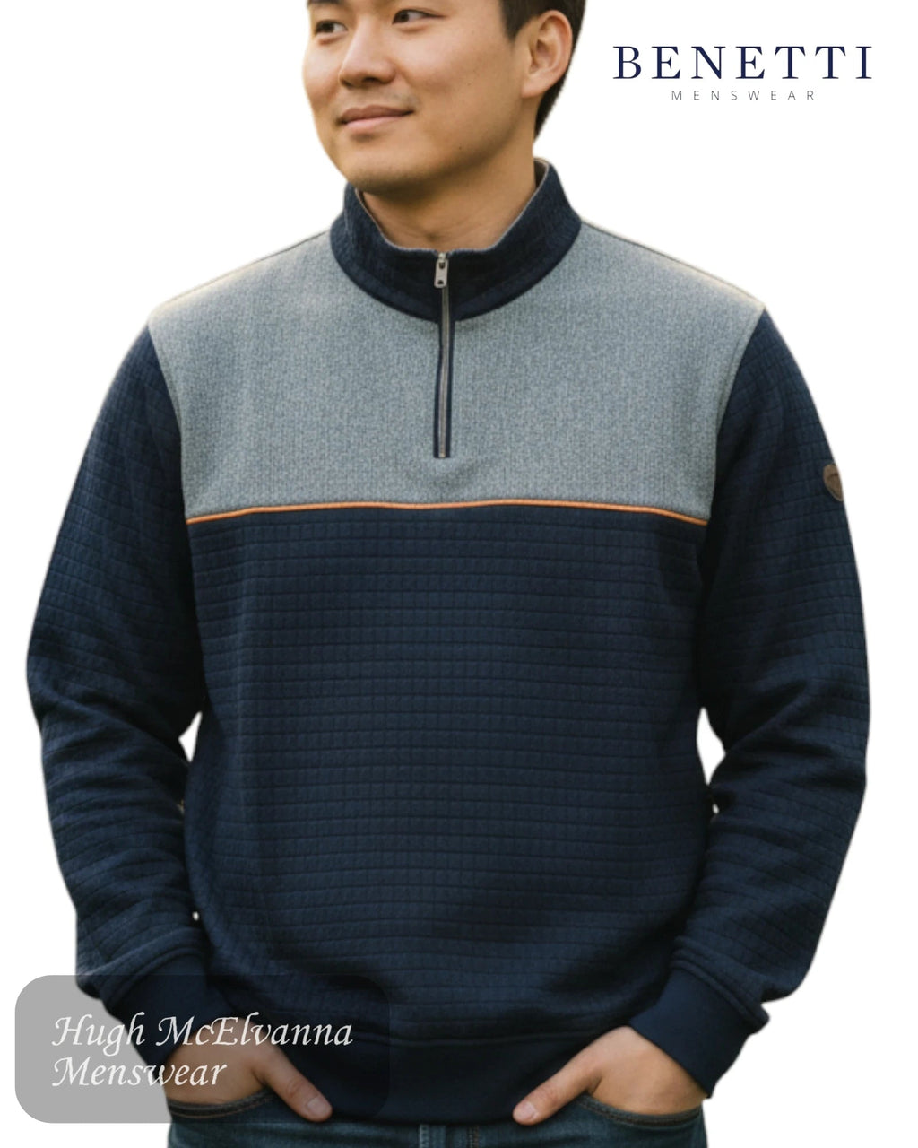 Benetti Andy Quarter Zip Sweater - Hugh McElvanna Menswear