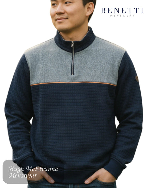 Benetti Andy Quarter Zip Sweater - Hugh McElvanna Menswear