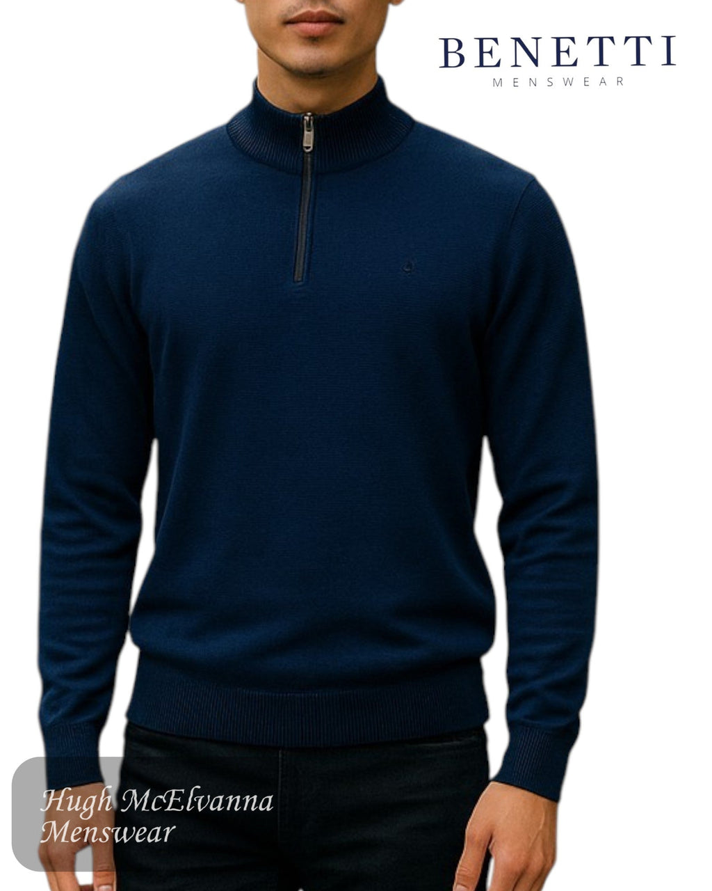 Benetti BARROW Quarter Zip Pullover - Hugh McElvanna Menswear