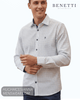 Benetti Blue Long Sleeve Design Shirt – SUVA - Hugh McElvanna Menswear