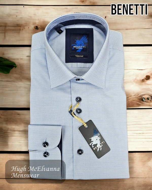 Benetti BLUE Tapered Fit Shirt - ROBERT - Hugh McElvanna Menswear