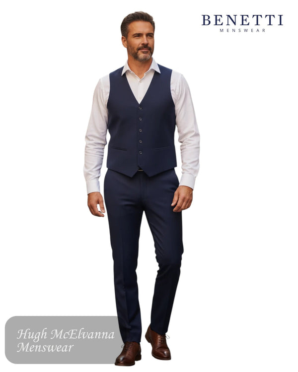Benetti Carnaby Navy Waistcoat - Hugh McElvanna Menswear