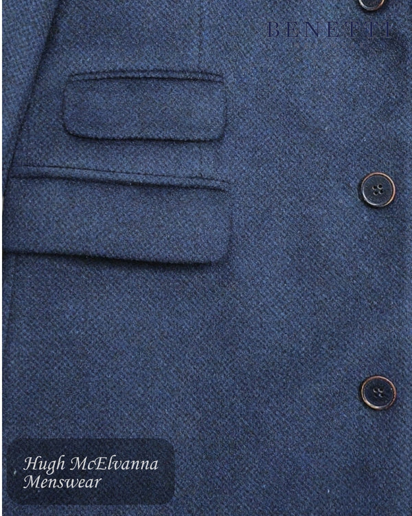 Benetti CHARLES Navy Wool Overcoat - Hugh McElvanna Menswear