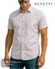 Benetti CODY Grape Short Sleeve Tab Collar Shirt - Hugh McElvanna Menswear