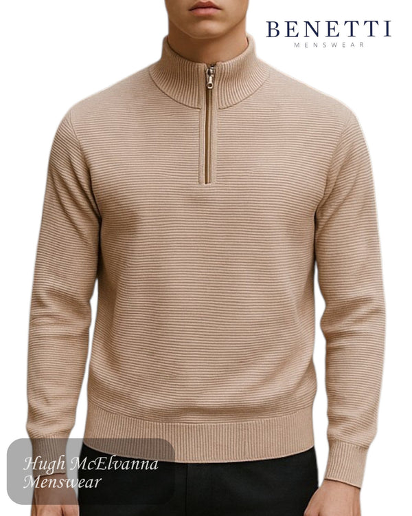 Benetti ERROL Quarter Zip Sweater - Hugh McElvanna Menswear