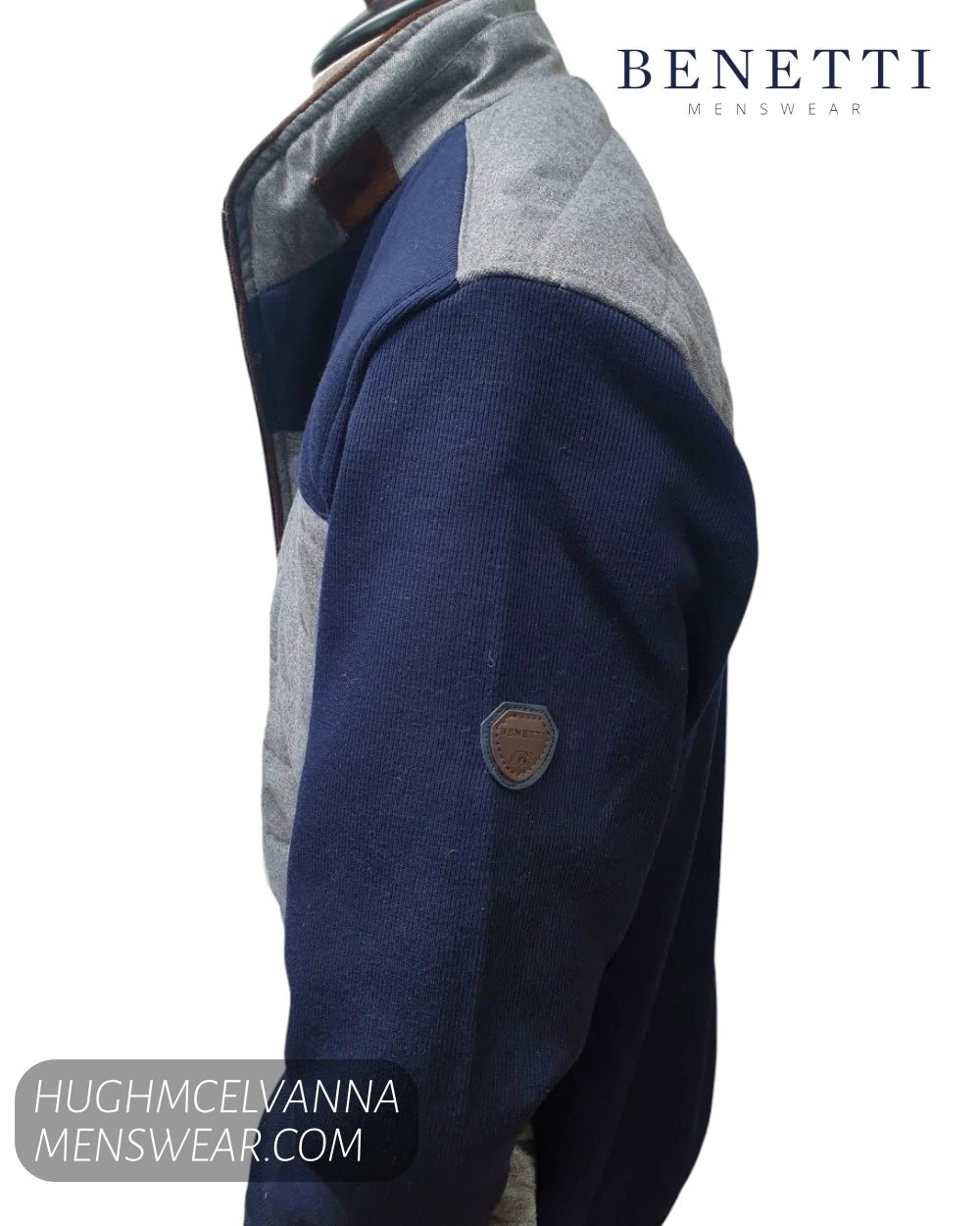 Benetti FLOYD Grey Casual Bomber Jacket - Hugh McElvanna Menswear - Casual Jackets