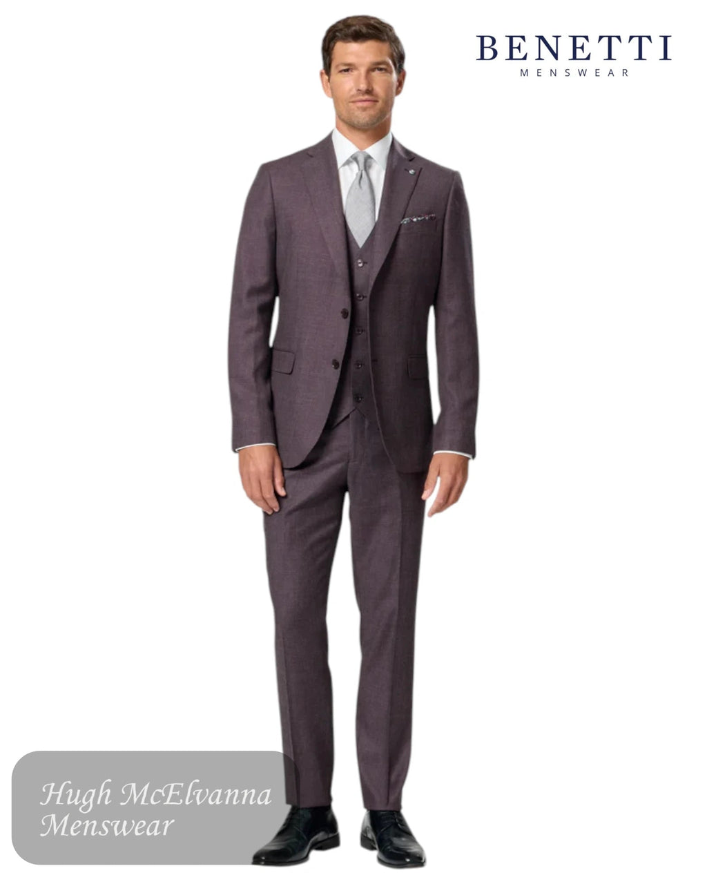 Benetti Marco Grape Suit Waistcoat - Hugh McElvanna Menswear