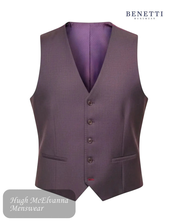 Benetti Marco Grape Suit Waistcoat - Hugh McElvanna Menswear