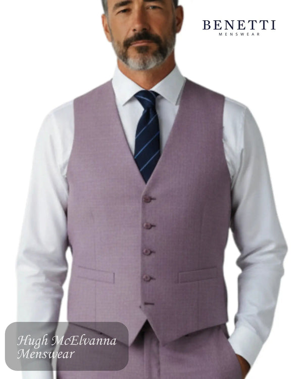 Benetti Marco Grape Suit Waistcoat - Hugh McElvanna Menswear