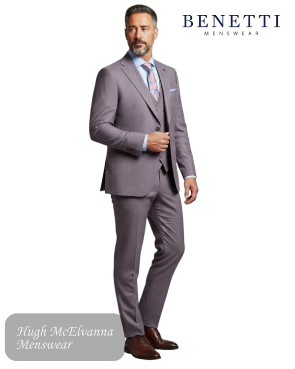 Benetti Marco Grape Suit Waistcoat - Hugh McElvanna Menswear