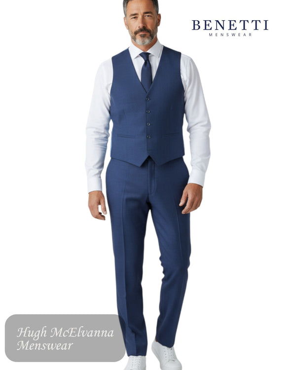 Benetti MARCO Indigo Waistcoat - Hugh McElvanna Menswear