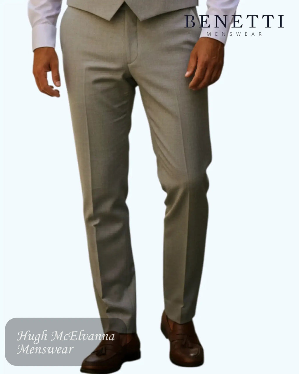 Benetti MARCO Stone Suit Trouser - Hugh McElvanna Menswear