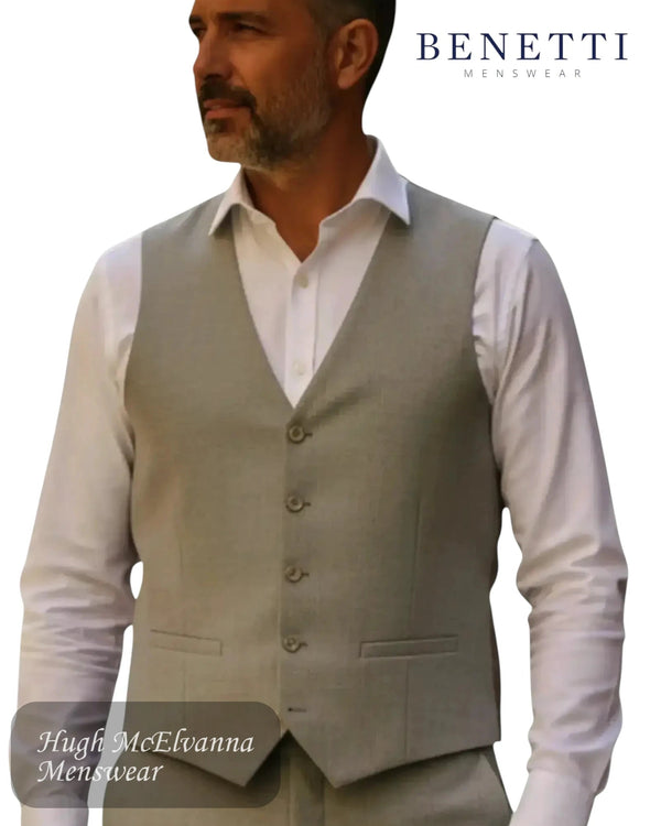 Benetti MARCO Stone Suit Waistcoat - Hugh McElvanna Menswear