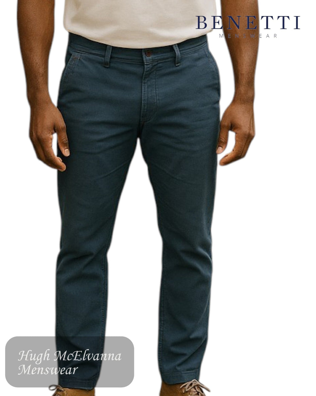Benetti MARK Charcoal Tapered Fit Chino - Hugh McElvanna Menswear