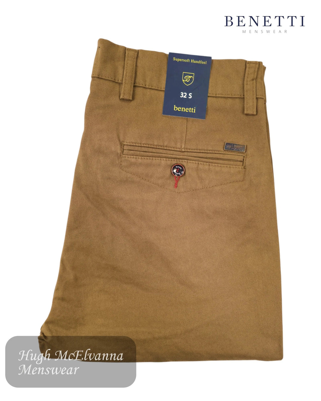 Benetti Mark Chino Trousers | Versatile Comfort in 3 Colours - Hugh McElvanna Menswear