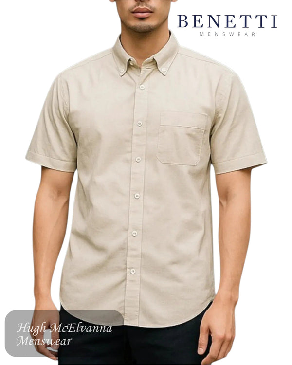 Benetti NOAH Short Sleeve Shirt - Button down callar - Hugh McElvanna Menswear