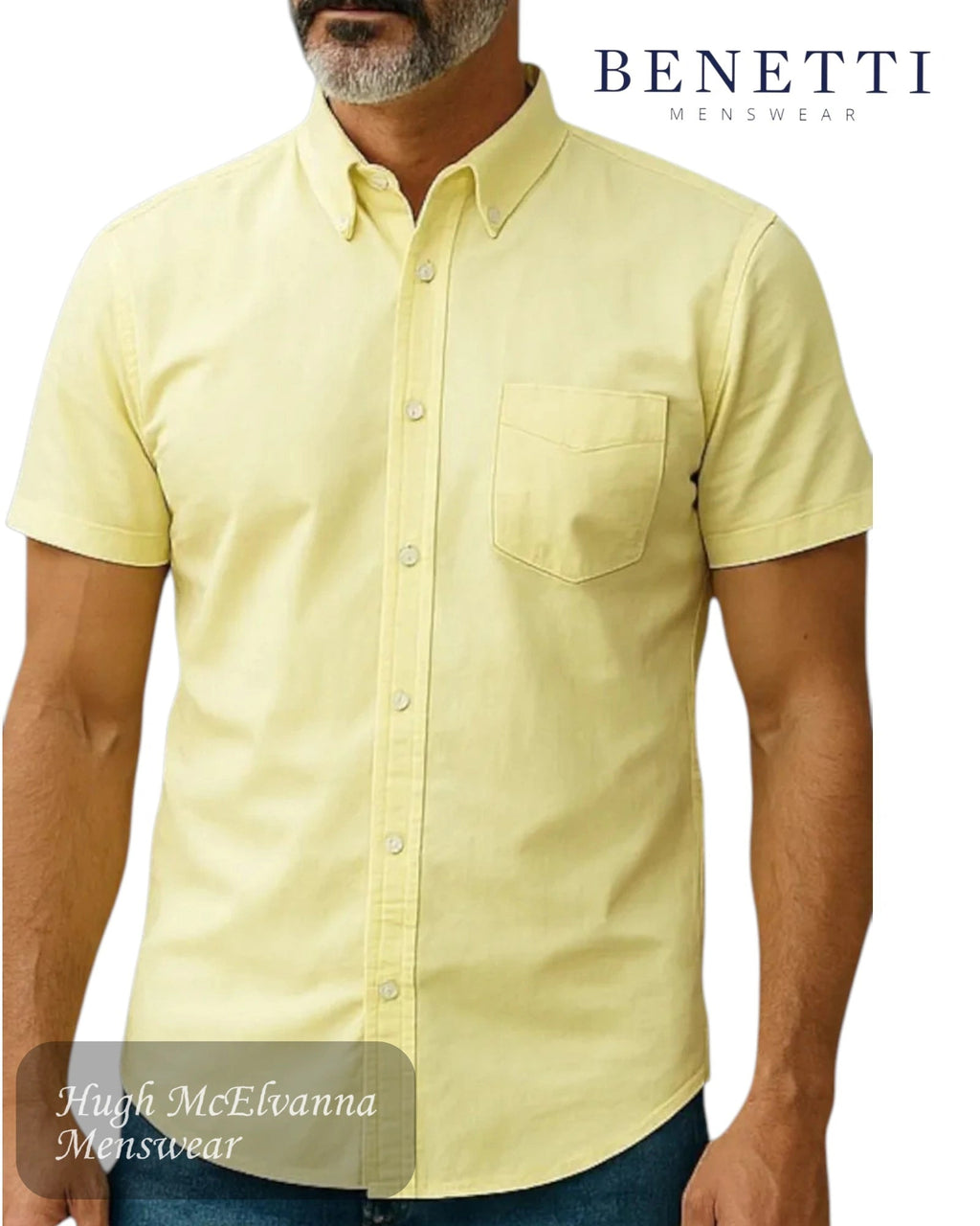 Benetti NOAH Short Sleeve Shirt - Button down callar - Hugh McElvanna Menswear