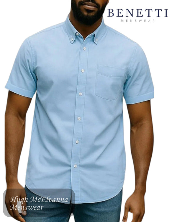 Benetti NOAH Short Sleeve Shirt - Button down callar - Hugh McElvanna Menswear